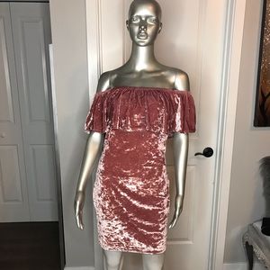 NEW Boohoo rusty rose pink velvet bodycon dress